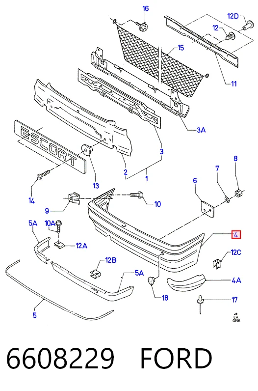Comprar Parachoques trasero Ford Escort V GAL a bajo precio