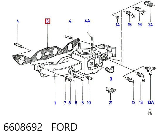 Comprar Junta de colector de admisión Ford Taunus '80 GBS.GBNS