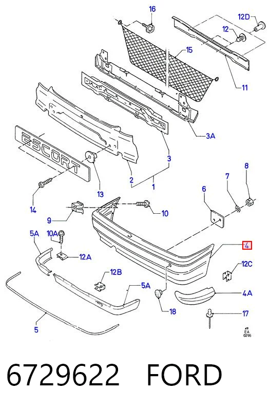 Paragolpes Ford Escort V hatchback (GAL) (1990 - 1992) precio, desde 96,98 EUR
