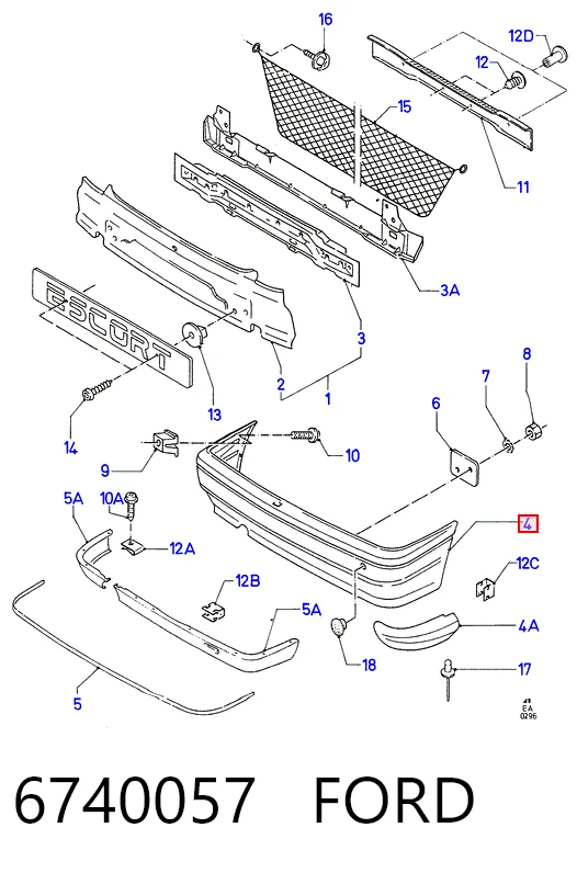 Comprar Parachoques trasero Ford Escort V GAL