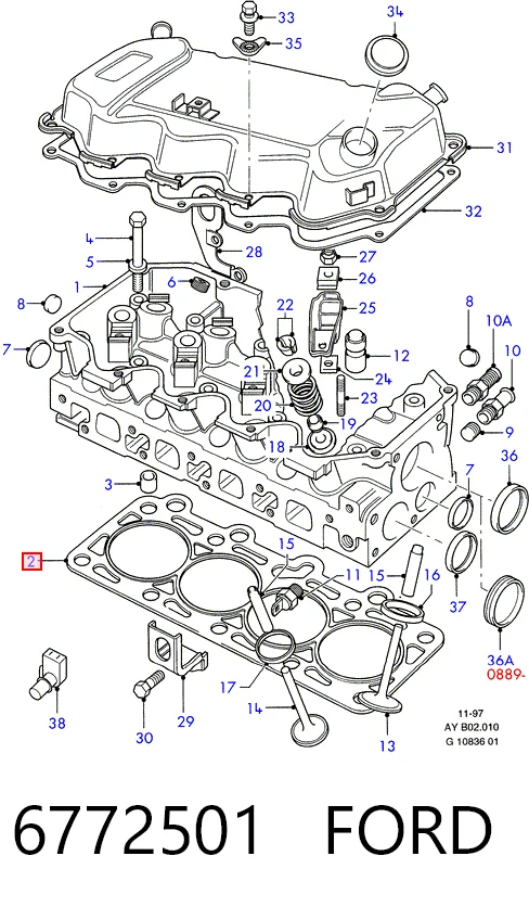 Empaque de culata Escort IV descapotable (1986-1990) original desde 17,27 €
