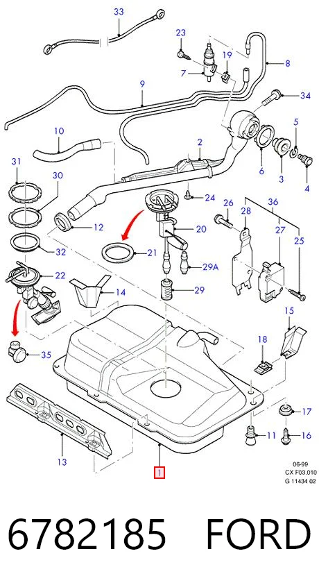 Depósito de gasolina para Ford Fiesta F3L, F5L