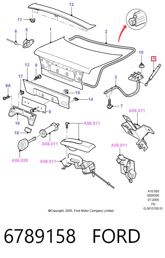 Comprar Amortiguador de la tapa del maletero Ford Mondeo II BFP a bajo precio