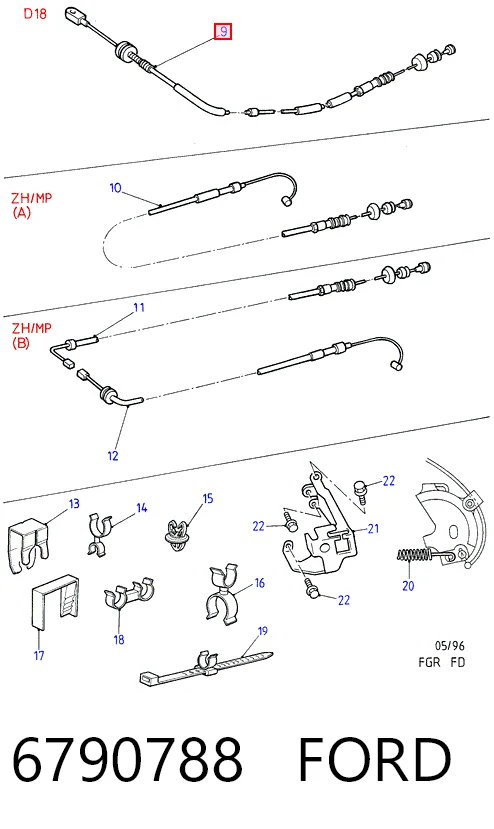 Comprar Cable del acelerador Ford Mondeo I GBP