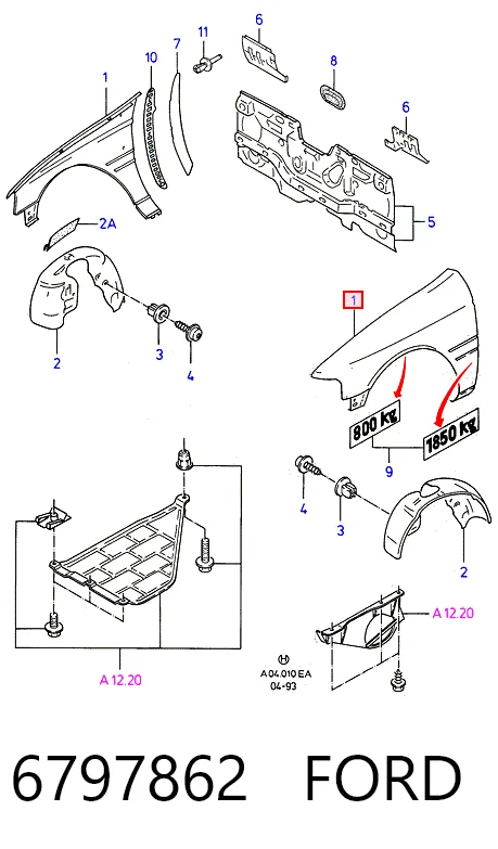 Comprar Aleta delantera izquierda Ford Escort V GAL