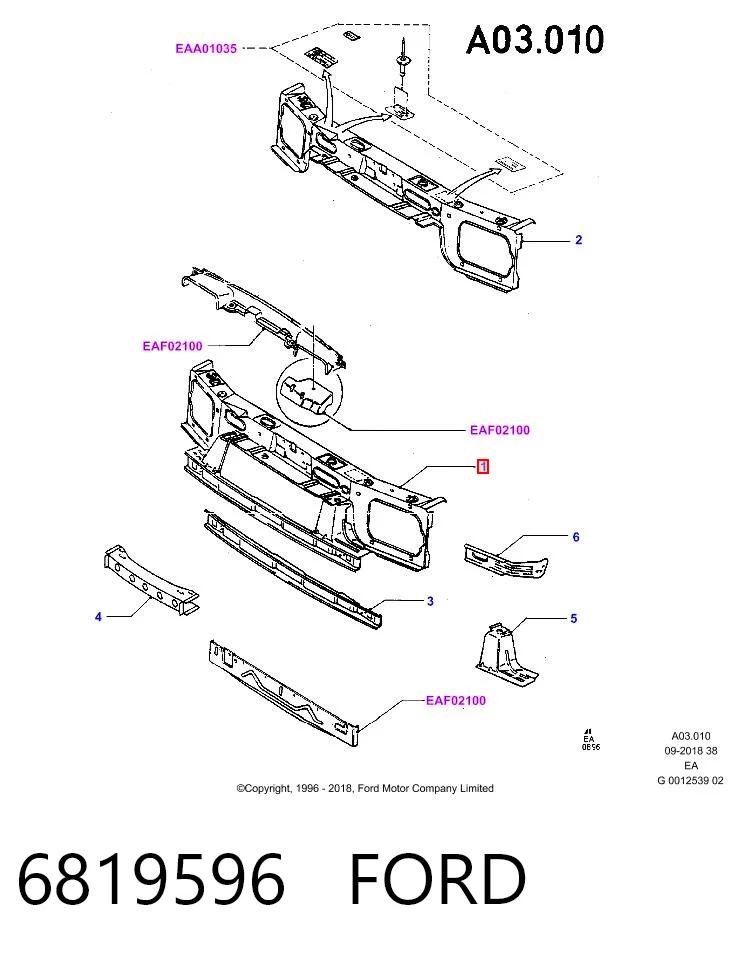  Soporte de radiador Ford Escort 6