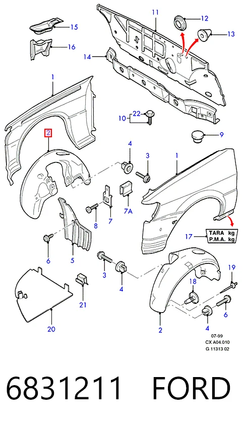 Paso de rueda Ford Fiesta Mk3