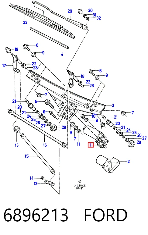 Motor del limpiaparabrisas Ford Escort VI hatchback (GAL) (1992 - 1995) precio, desde 40,66 EUR