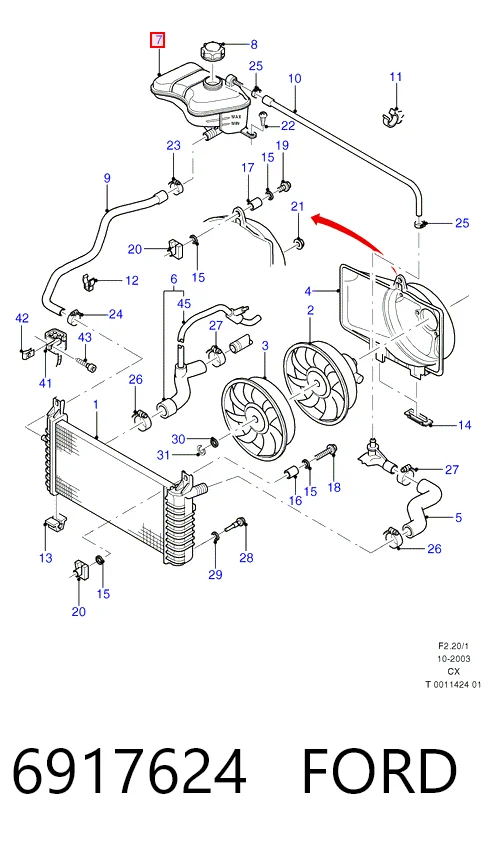 Depósito de expansión para Ford Fiesta Mk2 FBD