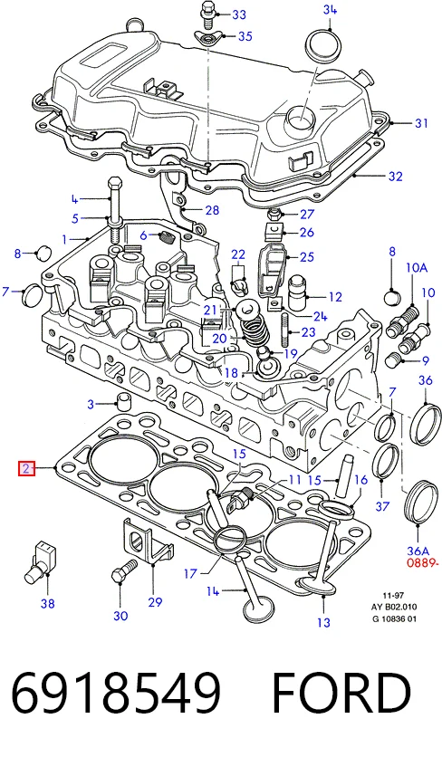Empaquetadura de culata para Ford Escort III GAA, AWA, ABFT, AVA