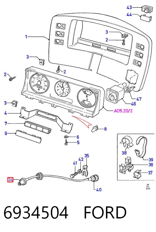 Árbol flexible del velocímetro  Ford Transit IV bus (E) (1991 - 1994) precio, desde 24,31 EUR