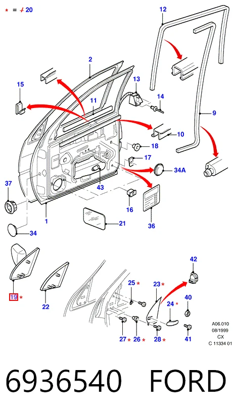 Retrovisor izquierdo Ford Fiesta III hatchback comprar en España