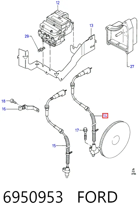 Precio del repuesto Sensor ABS delantero Mondeo I hatchback
