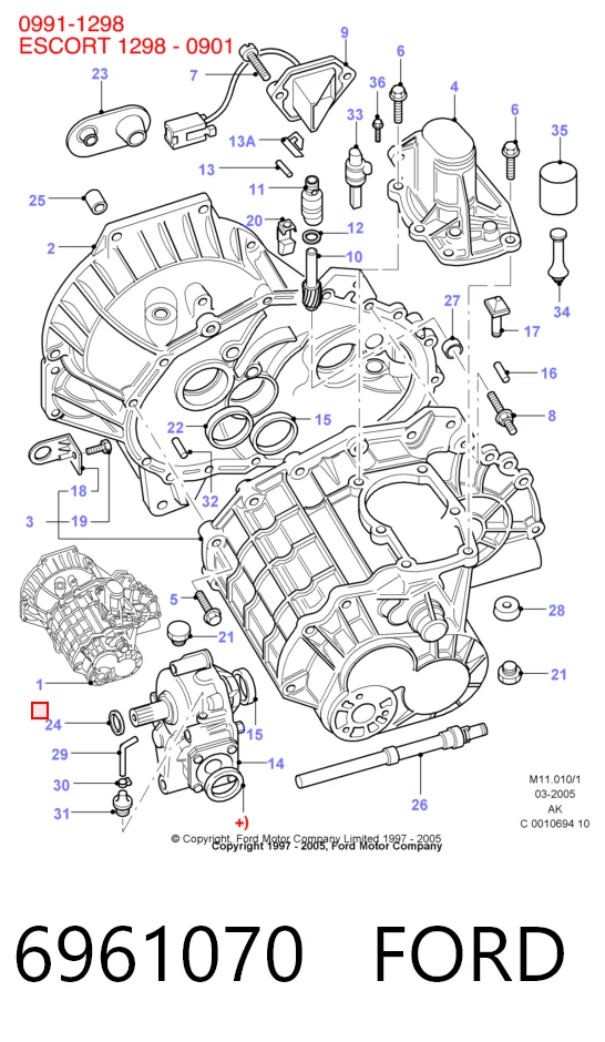 Caja de cambios manual Ford Escort VI