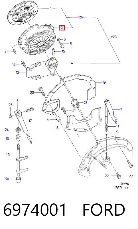 Plato de presión del embrague Ford Escort VII