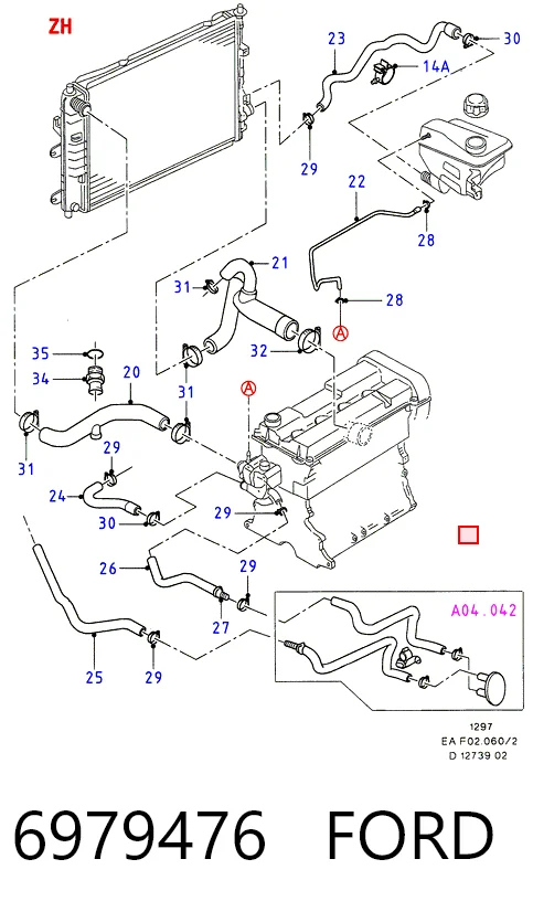 Manguito de líquido refrigerante Ford Escort VII hatchback (GAL, AAL, ABL) (1995 - 1998) precio, desde 21,51 EUR