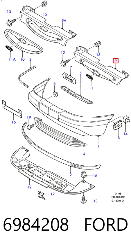 Comprar Rejilla frontal Mondeo I GBP