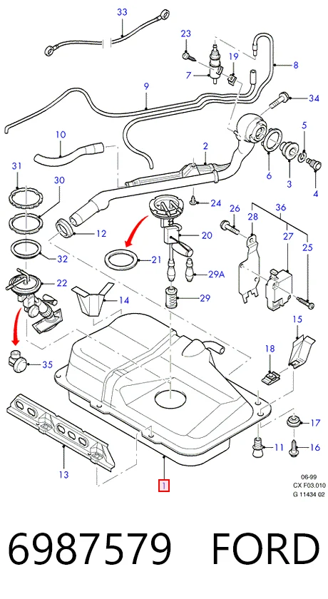 Tanque de combustible Ford Fiesta III (1989-1995)