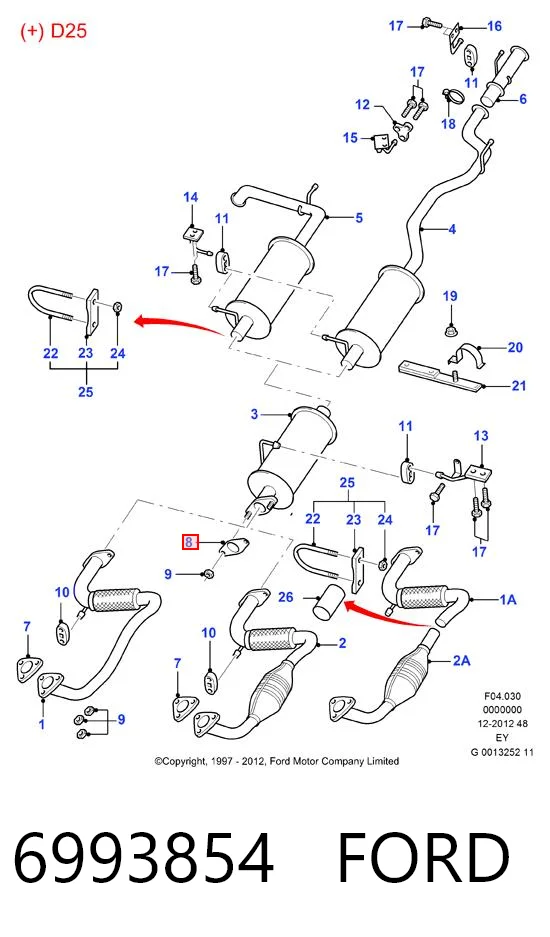 Junta de escape para Ford Mondeo BFP