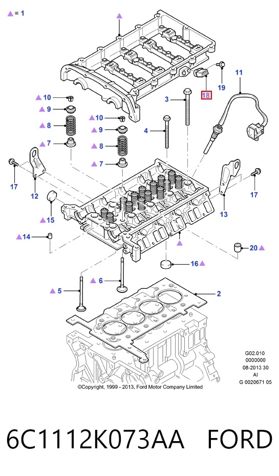 6C1112K073AA Ford Sensor posición arbol de levas