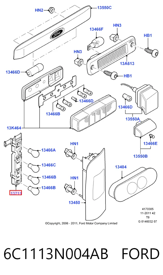 Portalámparas de luz trasera Mars Tech M680413