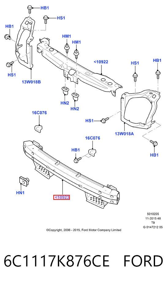 Refuerzo paragolpes delantero para Ford Transit (V347/8)
