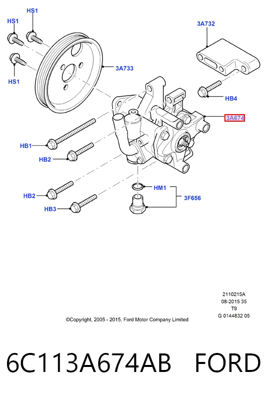 6C113A674AB Ford Bomba hidráulica de dirección