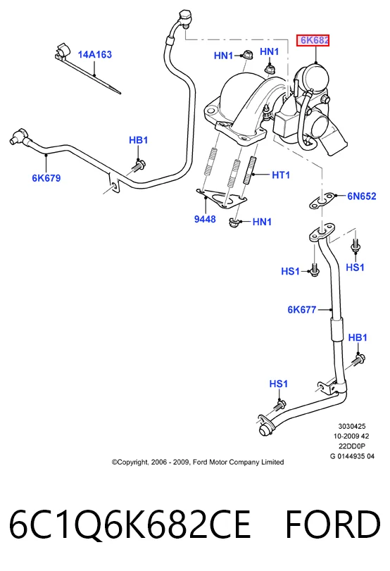 6C1Q6K682CE Ford Turbo para motor