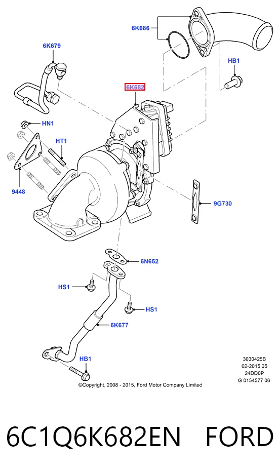 6C1Q6K682EN Ford Turbo para motor