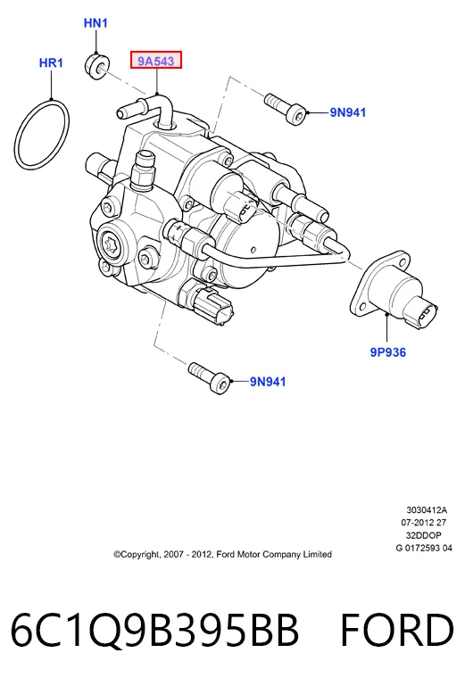 6C1Q9B395BB Ford Bomba de inyección