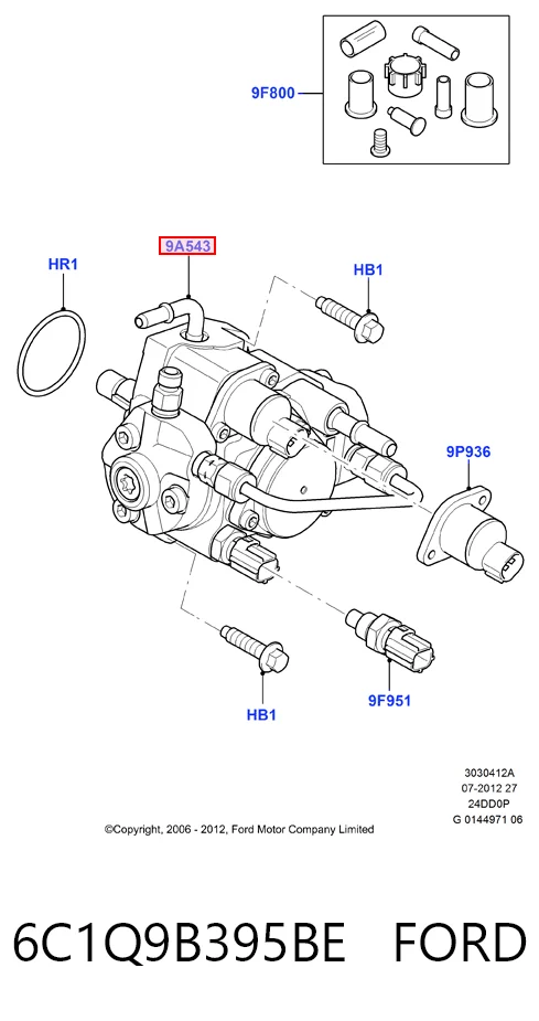 6C1Q9B395BE Ford Bomba de inyección