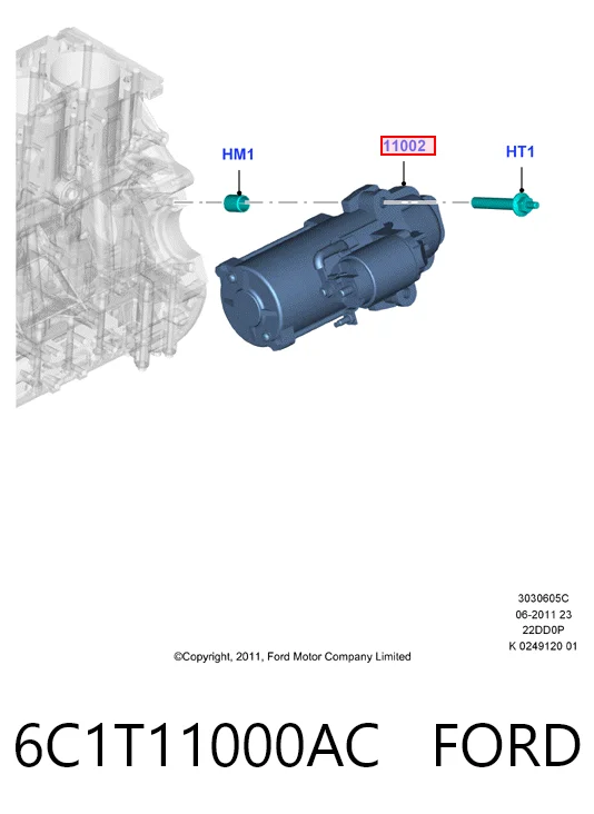 6C1T11000AC Ford Arranque motores