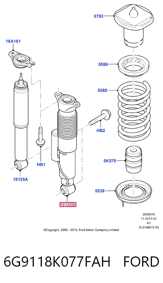 Amortiguador trasero 6G9118K077FAH FORD