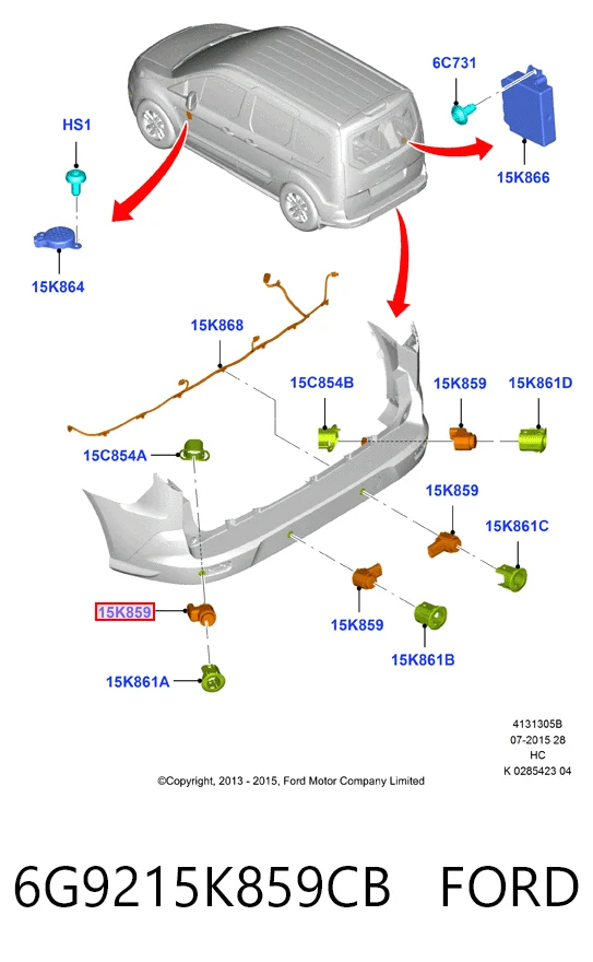 6G9215K859CB Ford Packtronic Frontal Lateral