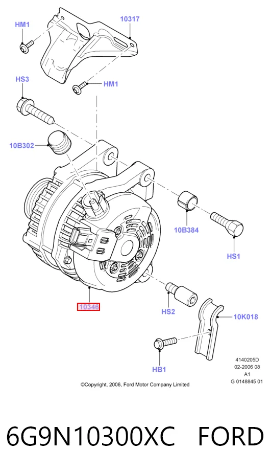6G9N10300XC Ford Alternador de coche