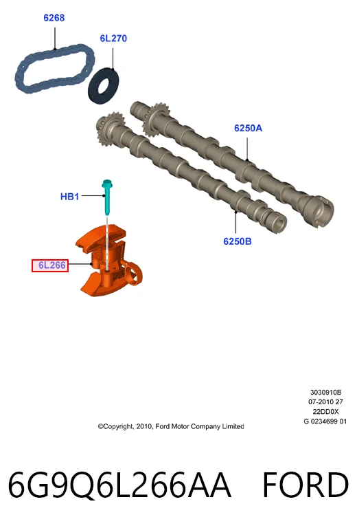 Tensor de cadena de distribución 9654113880 Fiat/Alfa/Lancia