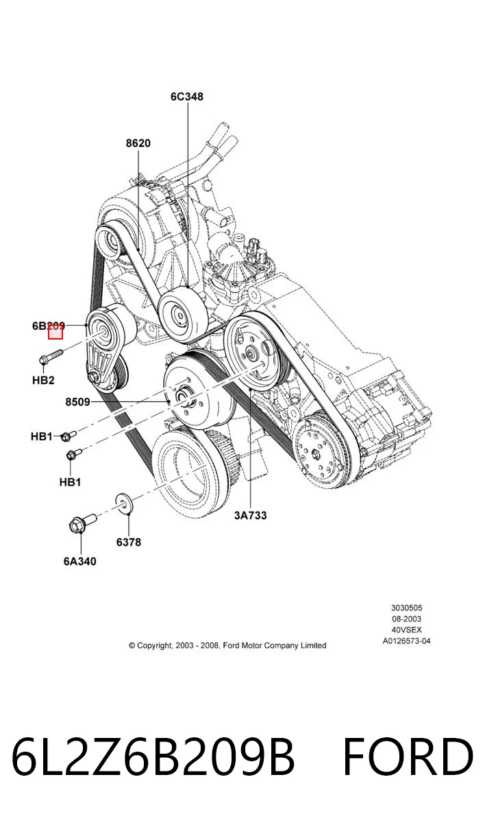 Tensor de correa auxiliar para Ford Explorer  