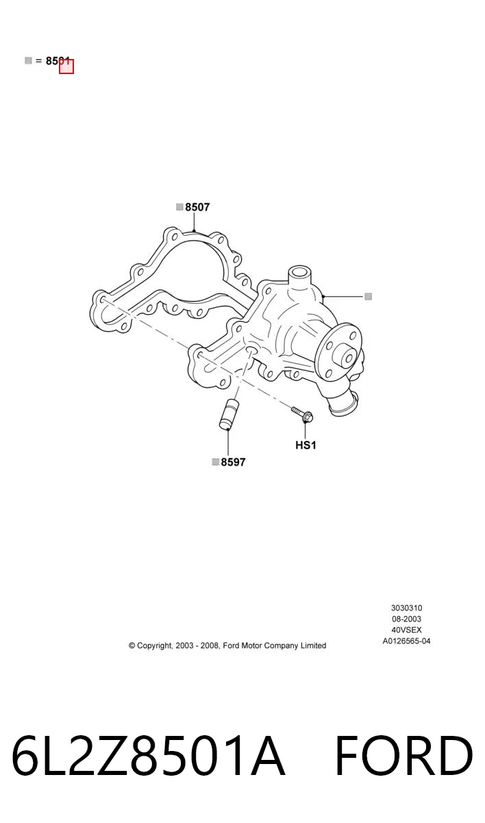 6L2Z8501A Ford Bomba refrigerante coche