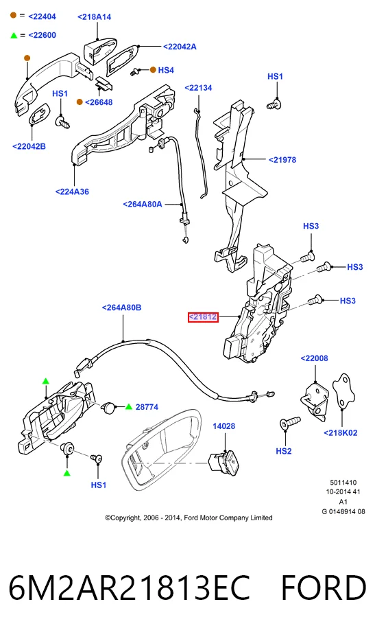 Cerradura Ford Mondeo IV sedán (CA2) (2007 - 2014) precio, desde 47,92 EUR