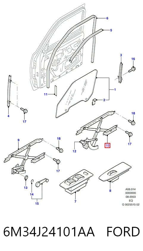 6M34J24101AA Ford Elevalunas