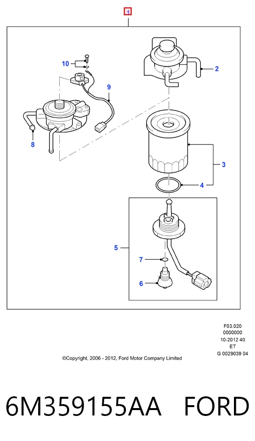 Caja del filtro de combustible para Ford Ranger  ET