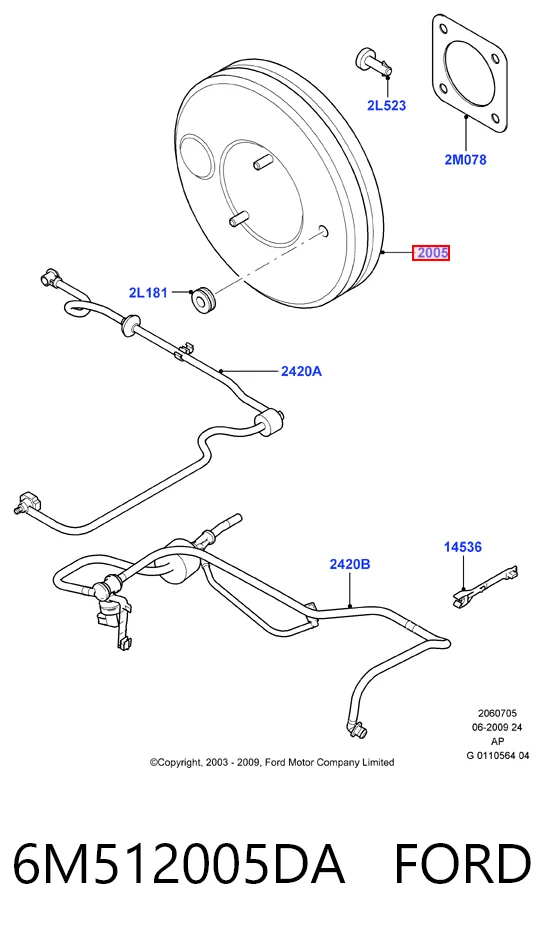 Servofreno 6M512005DA FORD