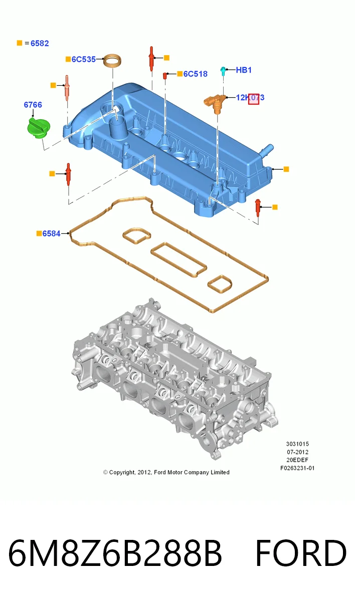 6M8Z6B288B Ford Sensor posición arbol de levas