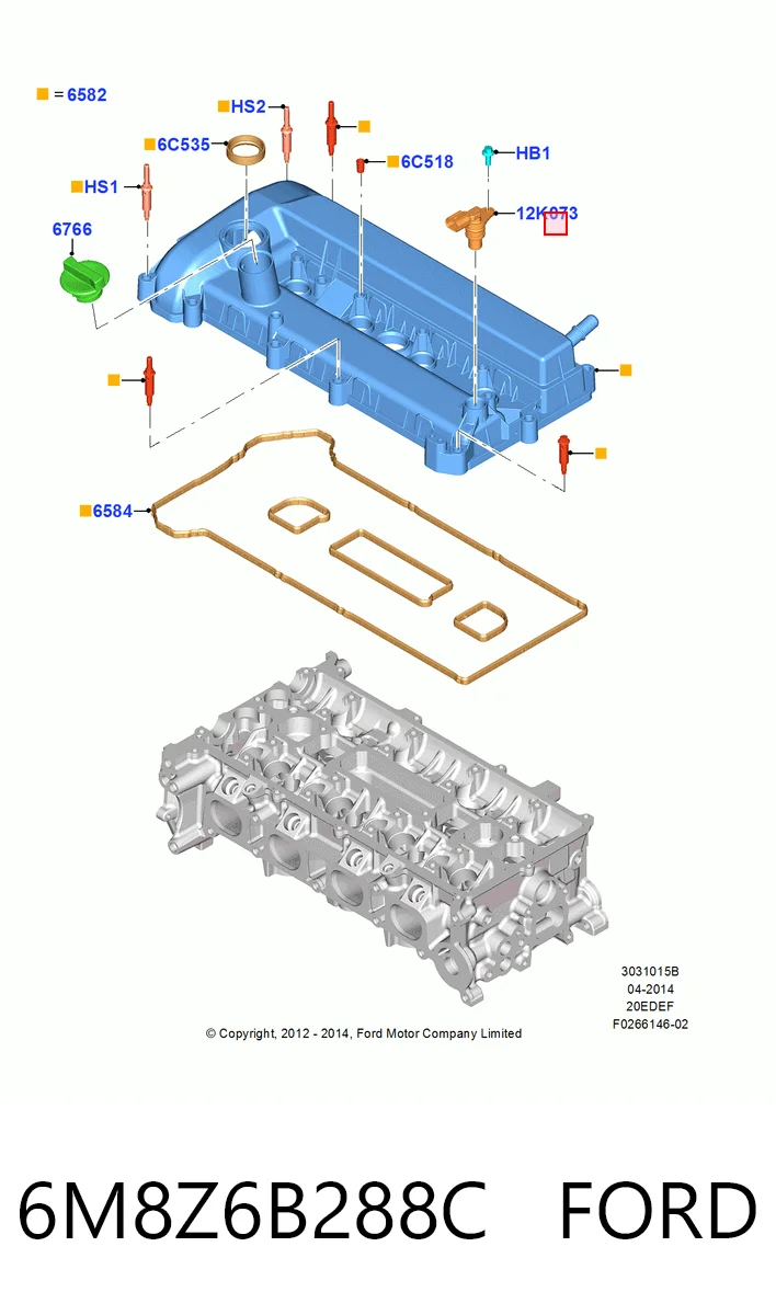 6M8Z6B288C Ford Sensor posición arbol de levas