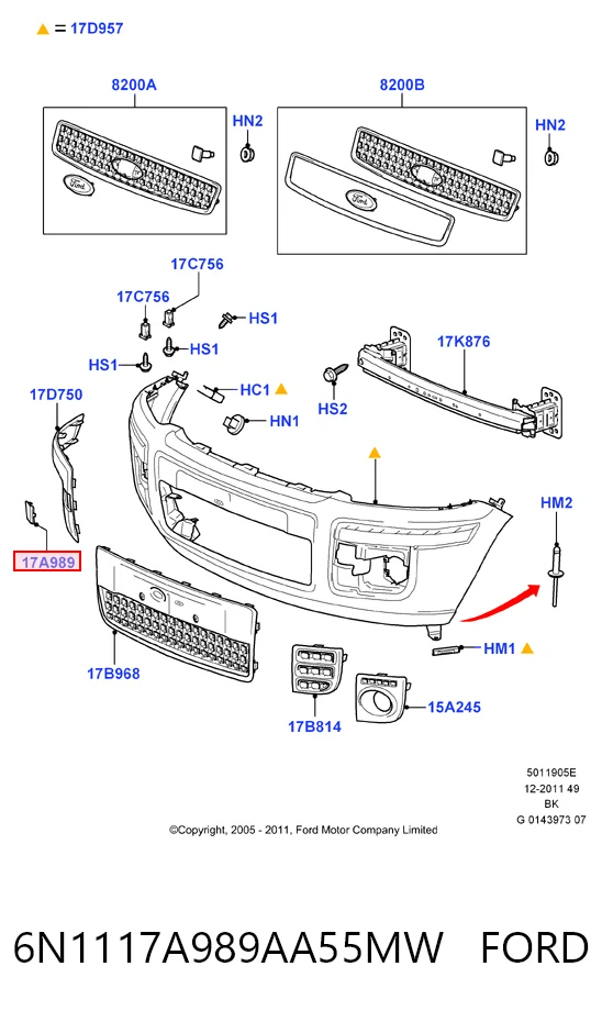 Tapa gancho de arrastre, delantera Ford Fusion 