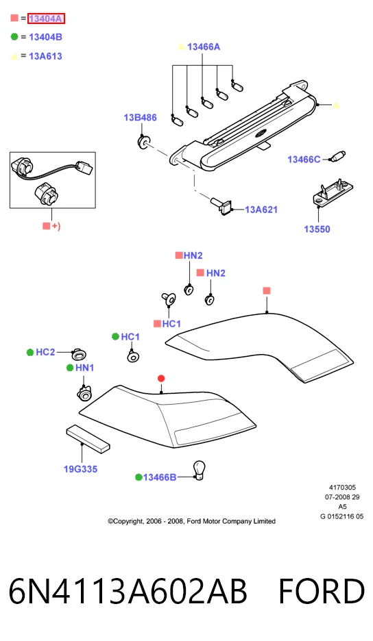 Piloto trasero derecho para Ford Focus II CA5