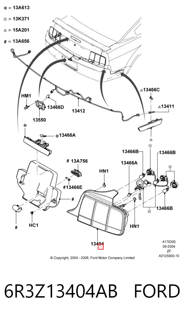 Piloto trasero derecho para Ford Mustang  