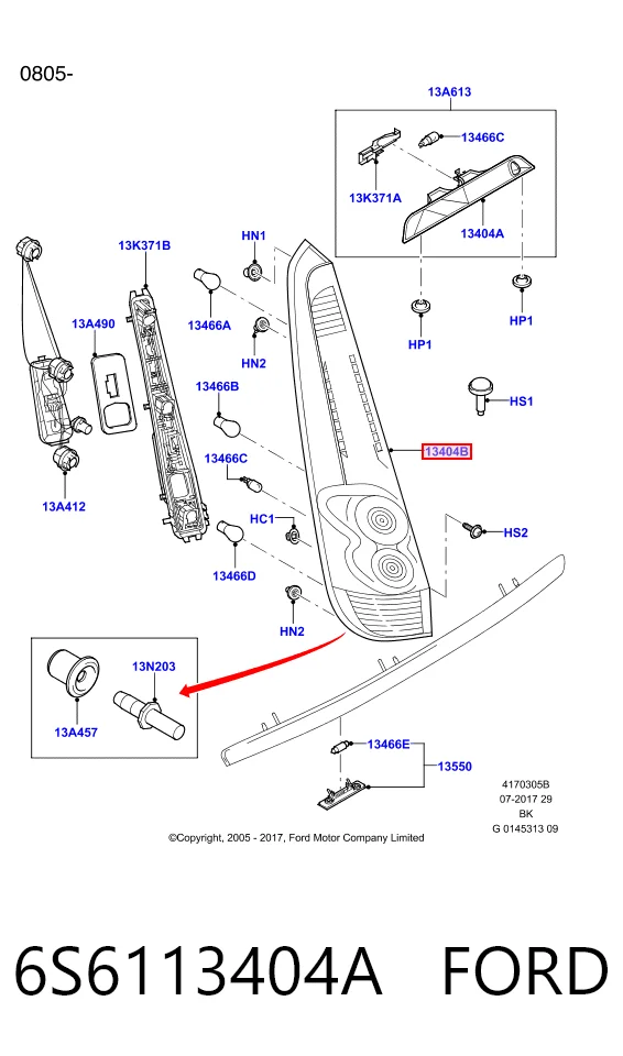 Comprar Piloto trasero derecho Ford Fiesta Mk5 JH, JD