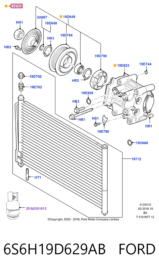6S6H19D629AB Ford Compresor climatizador