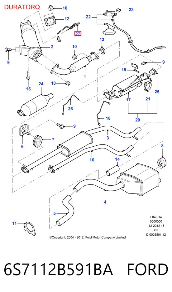 Comprar 6S7112B591BA Land Rover Sensor de temperatura de gases de escape antes del catalizador